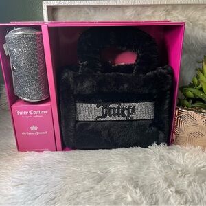 Juicy cout black mini tote bag with rhinestone